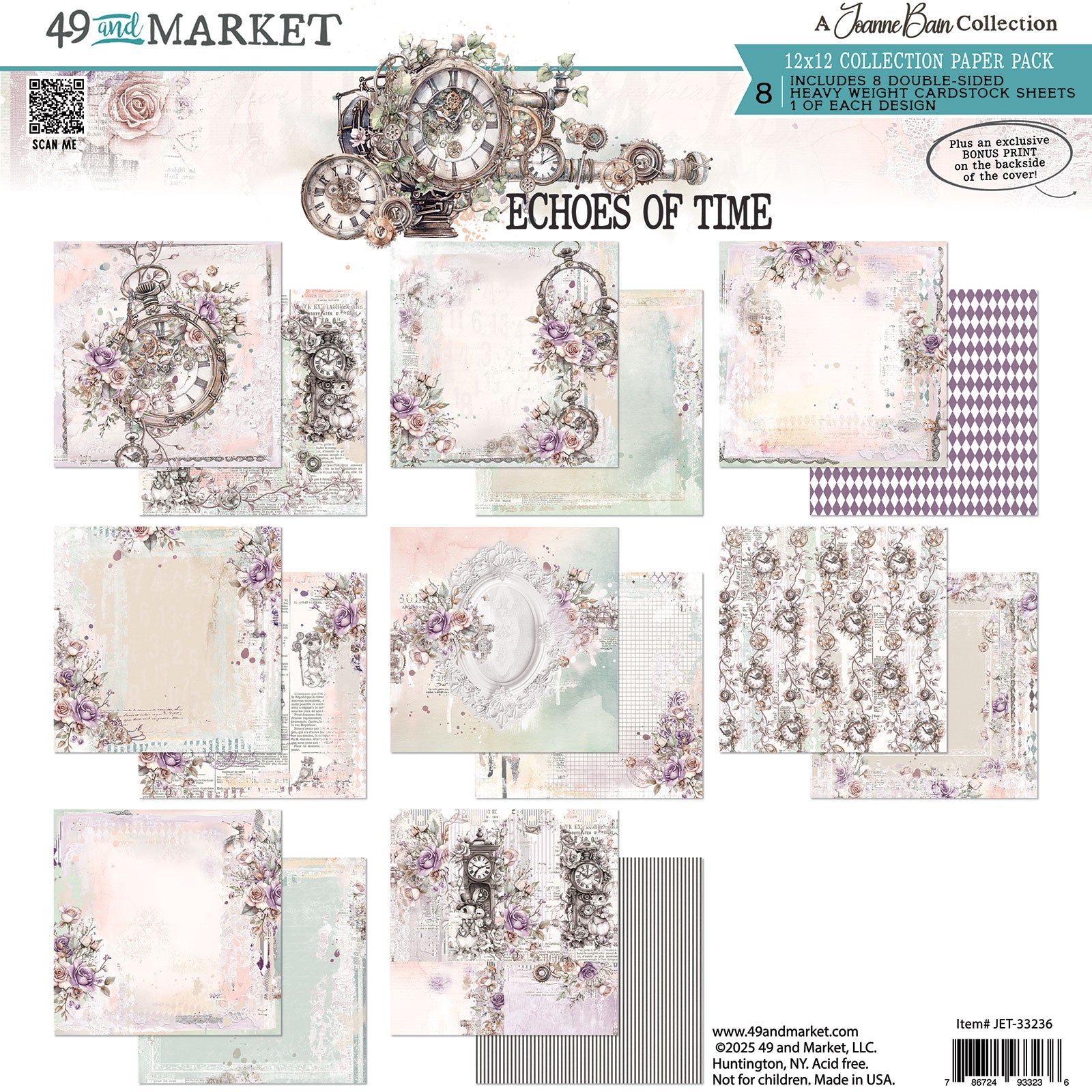 49 and Market - ECHOES OF TIME - 12 x12 Collection Pack - The Crafty Kiwi