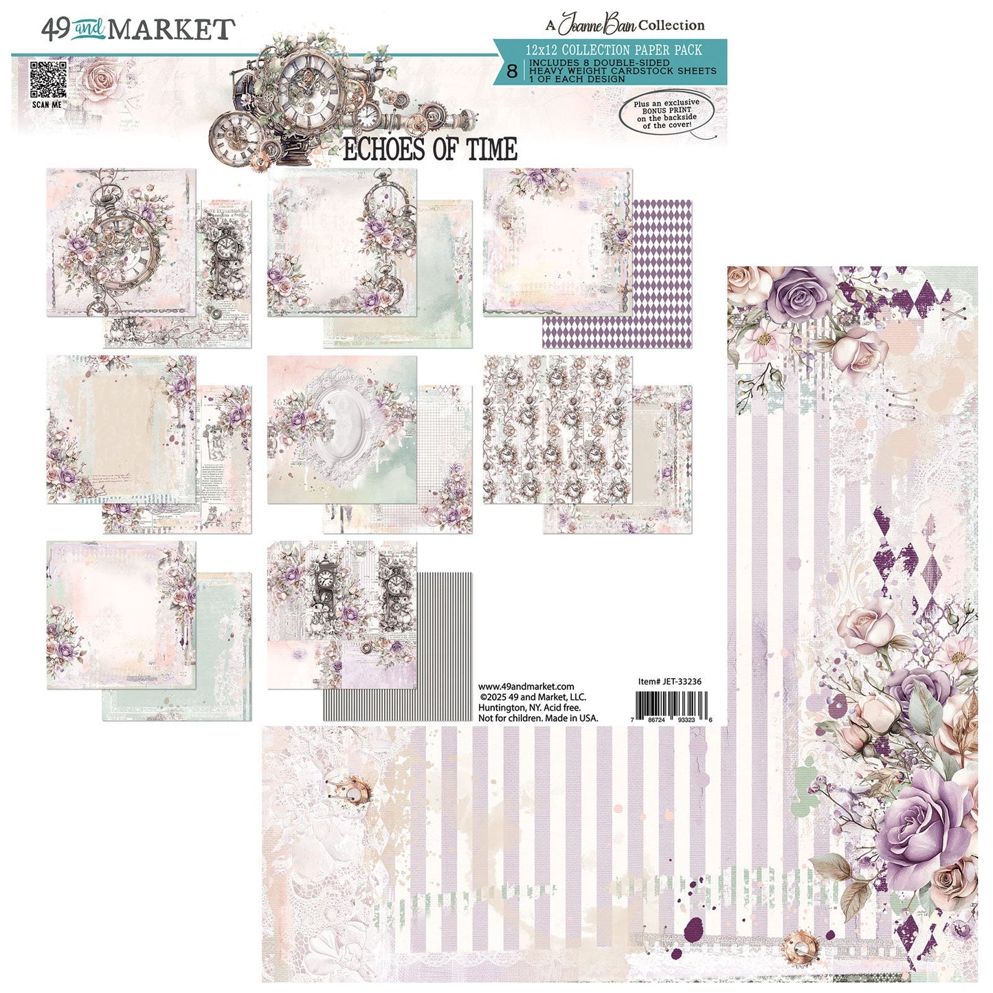 49 and Market - ECHOES OF TIME - 12 x12 Collection Pack - The Crafty Kiwi