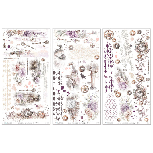 49 and Market - ECHOES OF TIME - 6x12 Rub - on Transfer Set - The Crafty Kiwi
