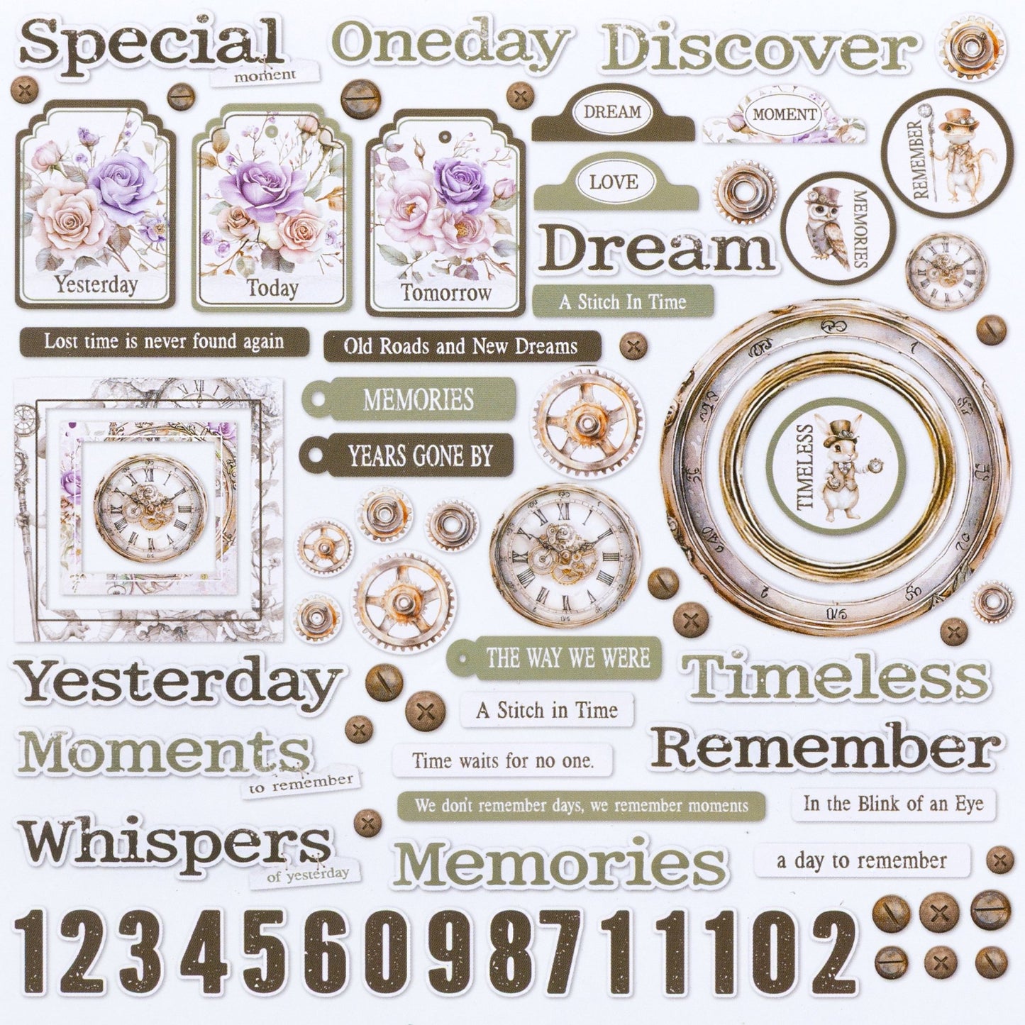 49 and Market - ECHOES OF TIME - Chipboard Bits - The Crafty Kiwi