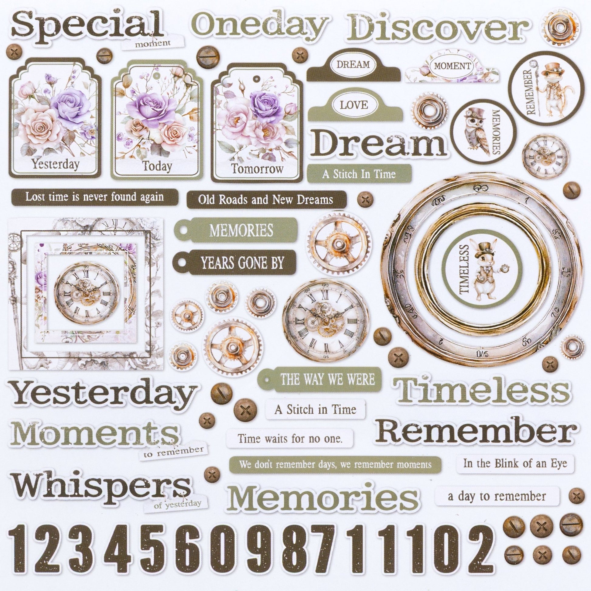 49 and Market - ECHOES OF TIME - Chipboard Bits - The Crafty Kiwi