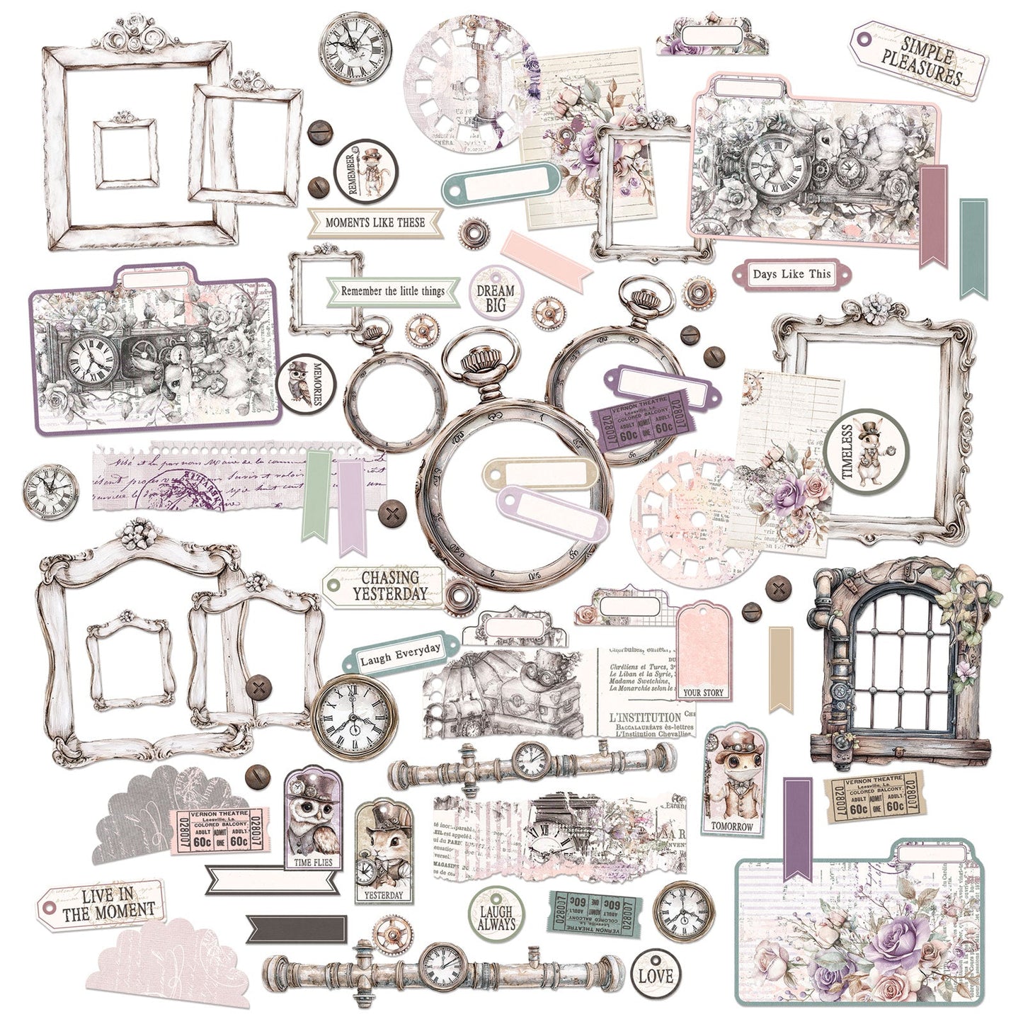 49 and Market - ECHOES OF TIME - Die - cut Elements - The Crafty Kiwi