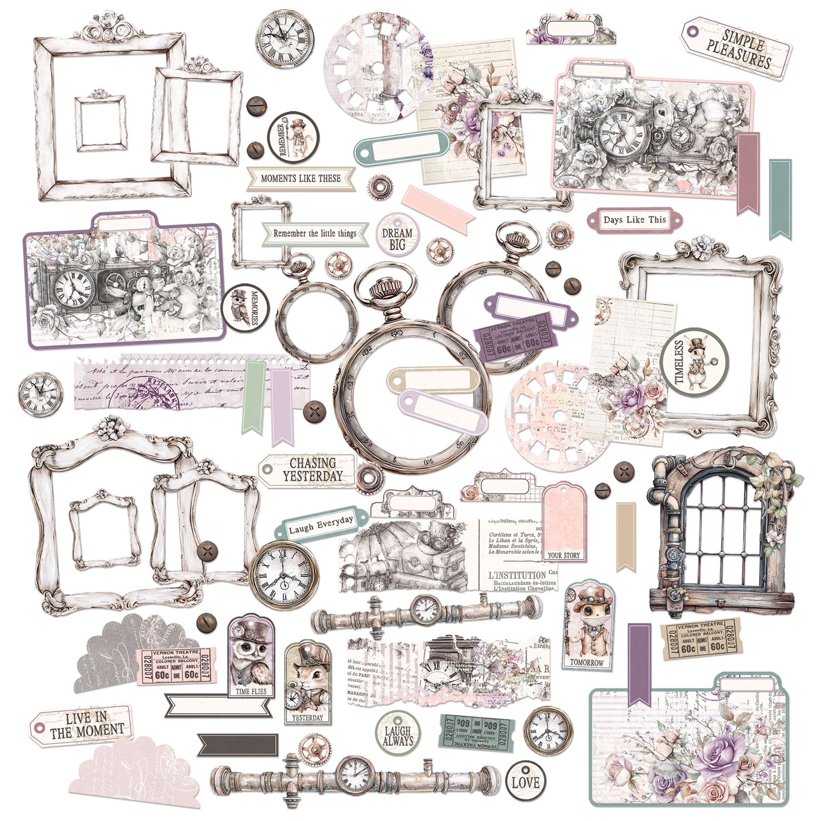 49 and Market - ECHOES OF TIME - Die - cut Elements - The Crafty Kiwi
