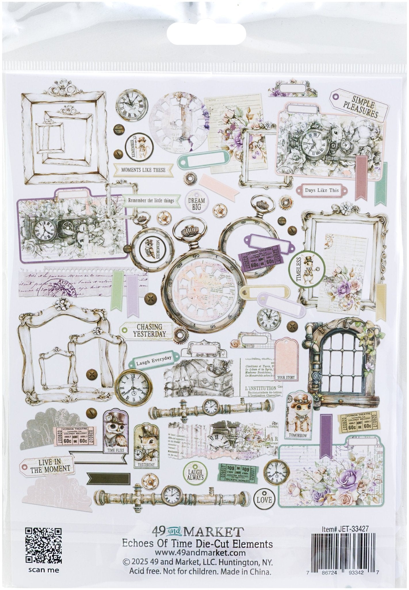 49 and Market - ECHOES OF TIME - Die - cut Elements - The Crafty Kiwi