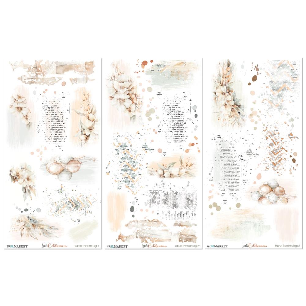 49 and Market - LITTLE CELEBRATIONS - 6x12" Rub - On Transfer Set - The Crafty Kiwi