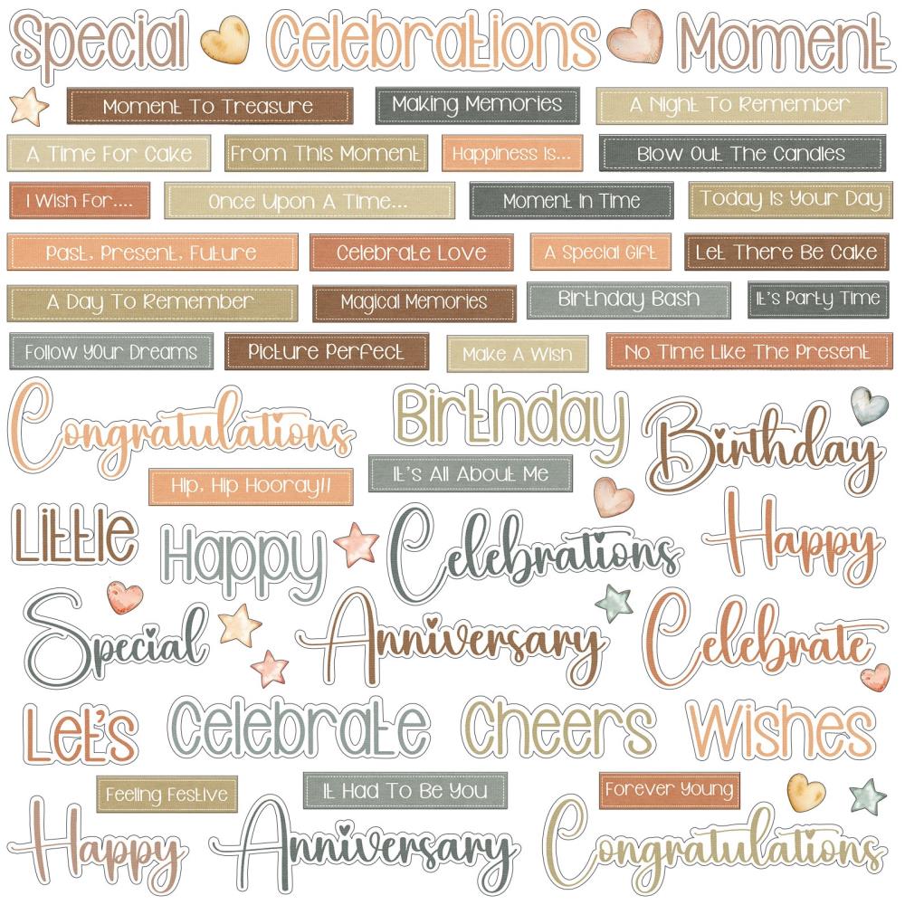 49 and Market - LITTLE CELEBRATIONS - Chipboard Set - The Crafty Kiwi