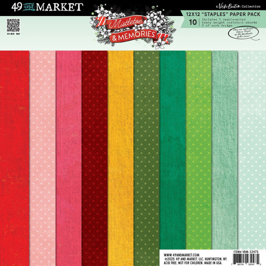 49 and Market - MISTLETOE AND MEMORIES - 12x12 Staples Paper Pack - The Crafty Kiwi