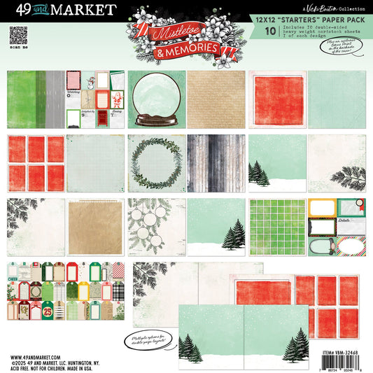49 and Market - MISTLETOE AND MEMORIES - 12x12 Starters Collection Pack - The Crafty Kiwi