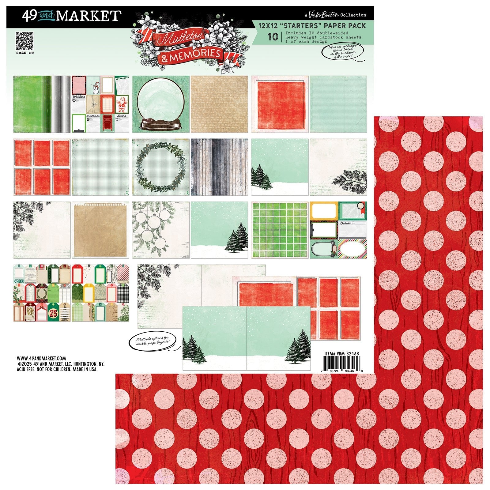 49 and Market - MISTLETOE AND MEMORIES - 12x12 Starters Collection Pack - The Crafty Kiwi