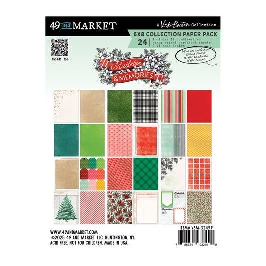 49 and Market - MISTLETOE AND MEMORIES - 6x8" Paper Pack - The Crafty Kiwi