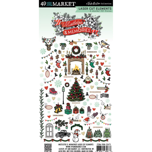 49 and Market - MISTLETOE AND MEMORIES - Laser Cut Outs - Elements - The Crafty Kiwi