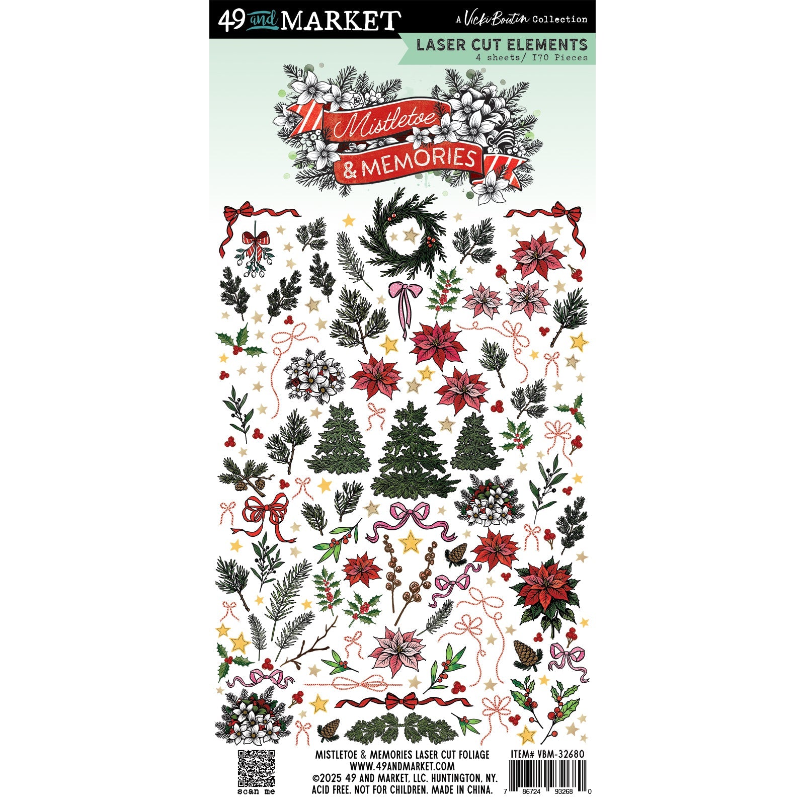 49 and Market - MISTLETOE AND MEMORIES - Laser Cut Outs - Foliage - The Crafty Kiwi