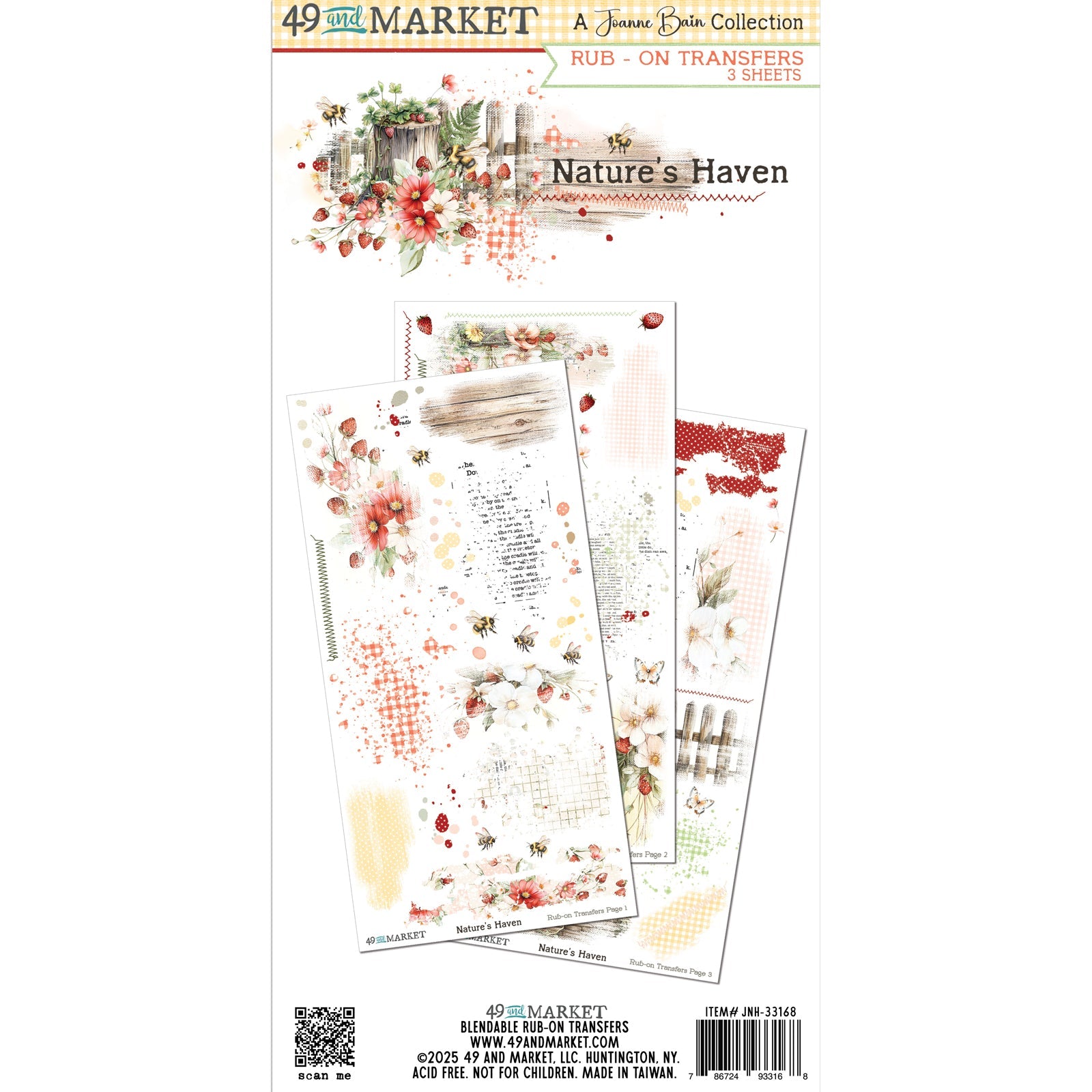 49 and Market - NATURE'S HAVEN - Rub - On Transfer Set 6"X12" - The Crafty Kiwi