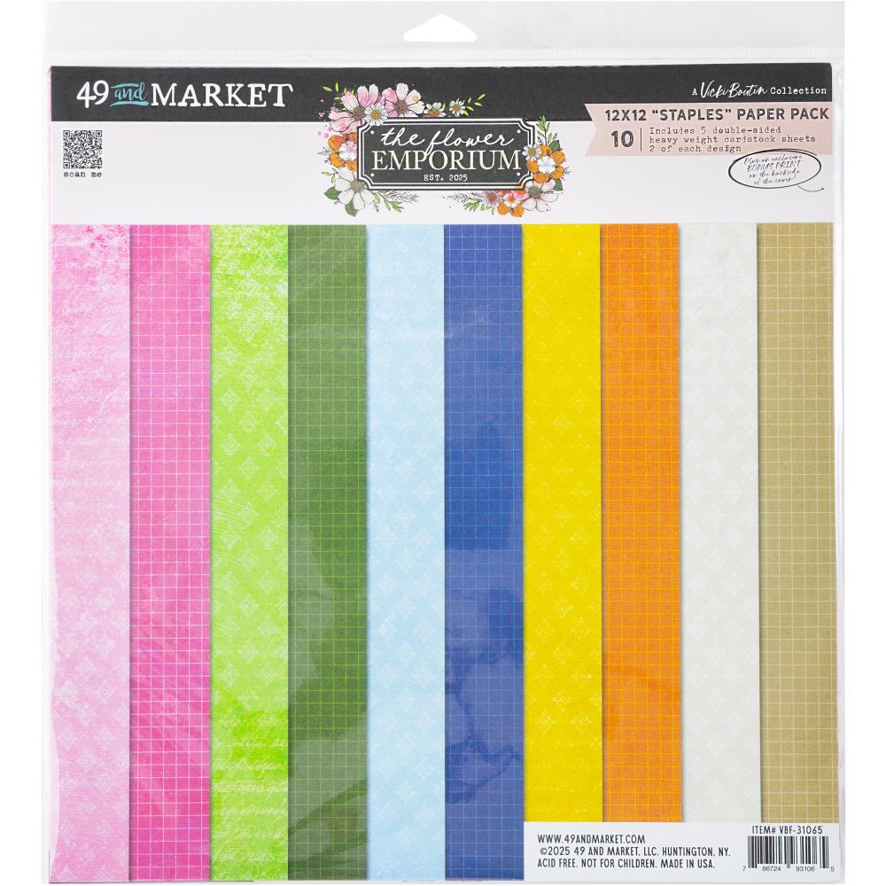 49 And Market - THE FLOWER EMPORIUM - 12x12 Collection Pack Staples - The Crafty Kiwi