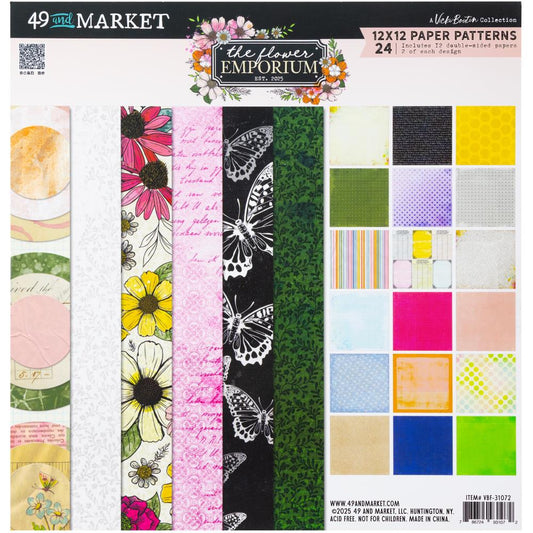 49 And Market - THE FLOWER EMPORIUM - 12x12 Paper Pad - The Crafty Kiwi
