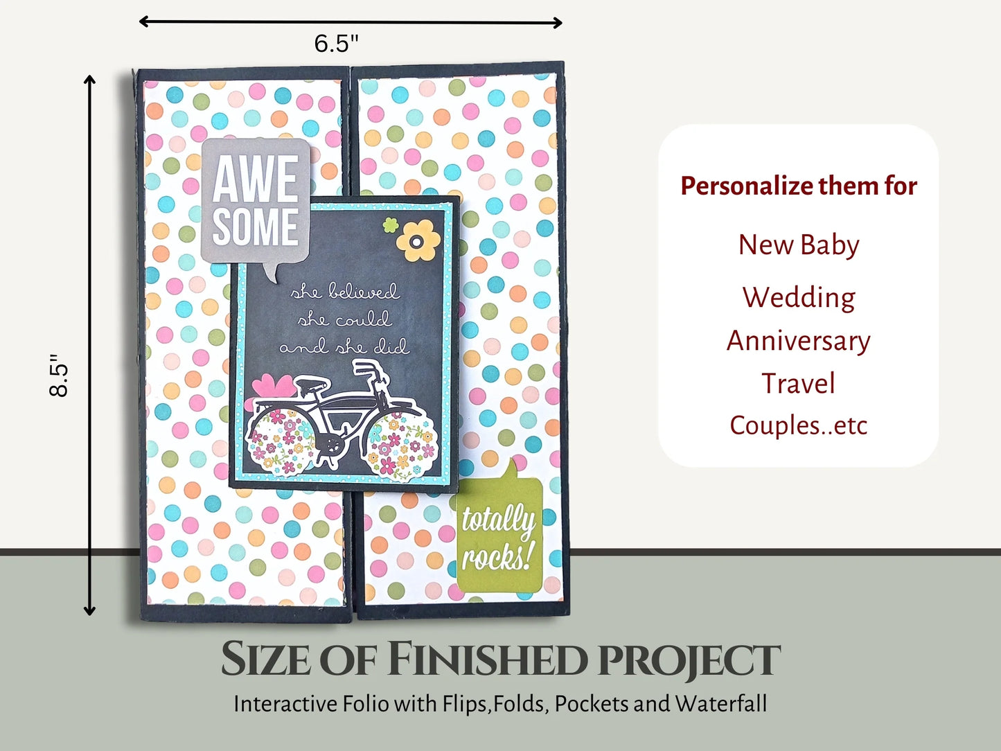 CrafTreat - GateFold Folio DIY Scrapbook Blanks - (1/pack - Black)