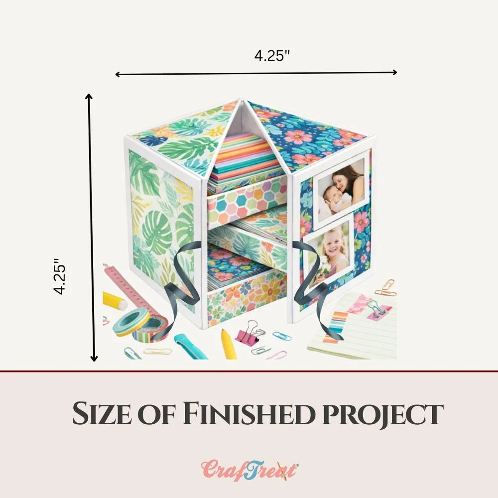 CrafTreat - 3D Fold Shapes - Desk Organiser Photo Box/Gift Box(2 sets)