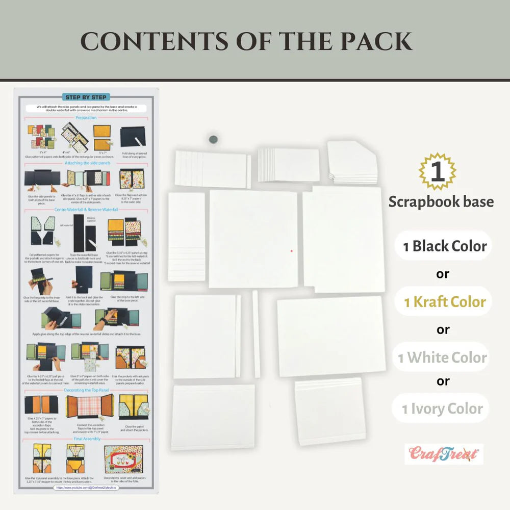 CrafTreat - Scrapbook Blank Precut Album Base - LapBook Folio - White