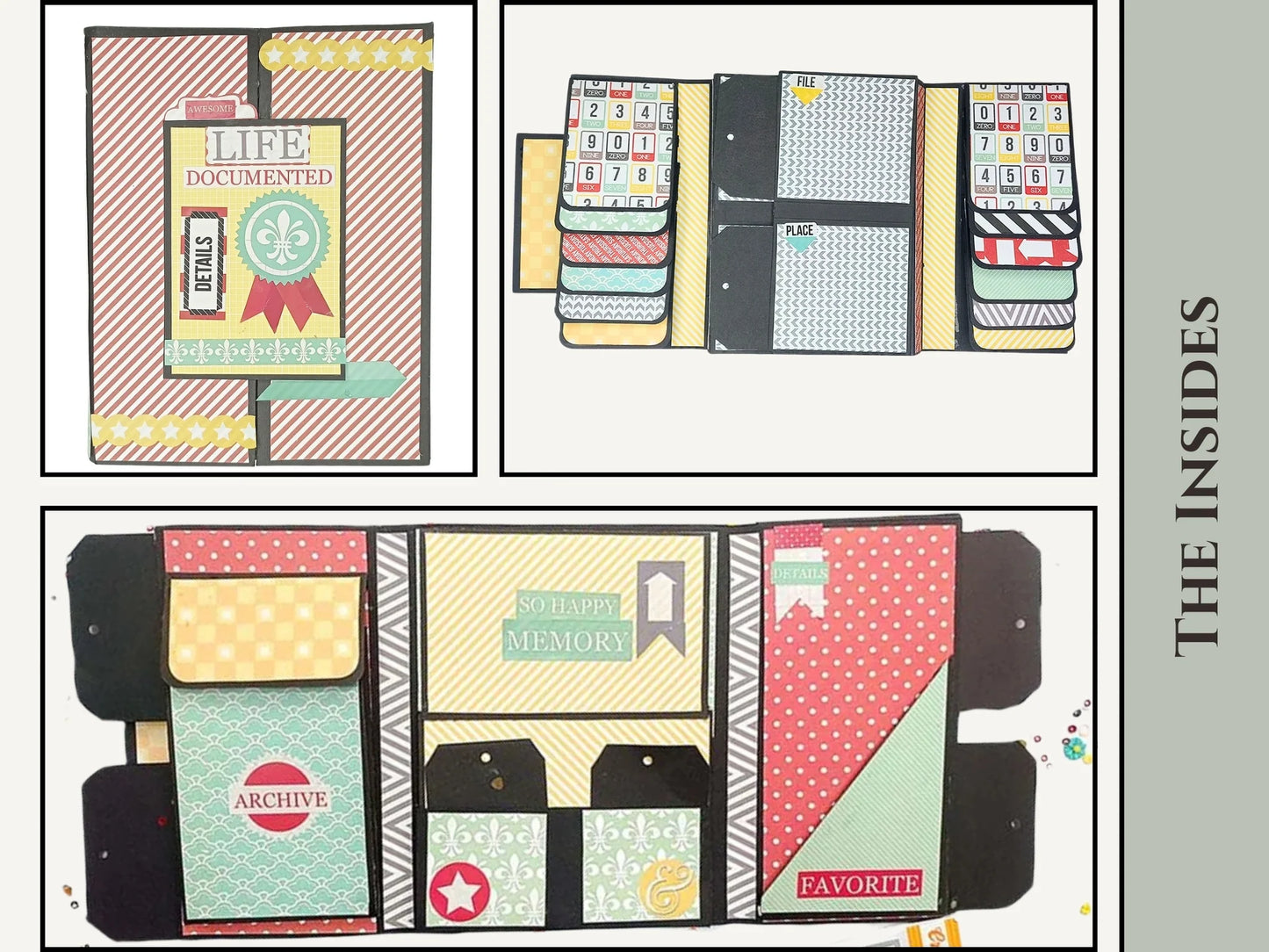 CrafTreat - GateFold Folio DIY Scrapbook Blanks - (1/pack - Black)