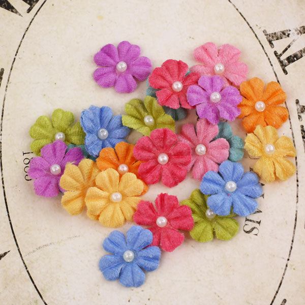 Prima Marketing - Velvet Rainbow Paper Flowers - Summer Mix (18/pack)
