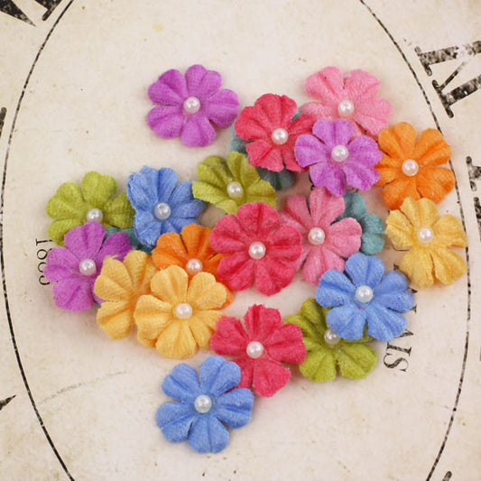 Prima Marketing - Velvet Rainbow Paper Flowers - Summer Mix (18/pack)