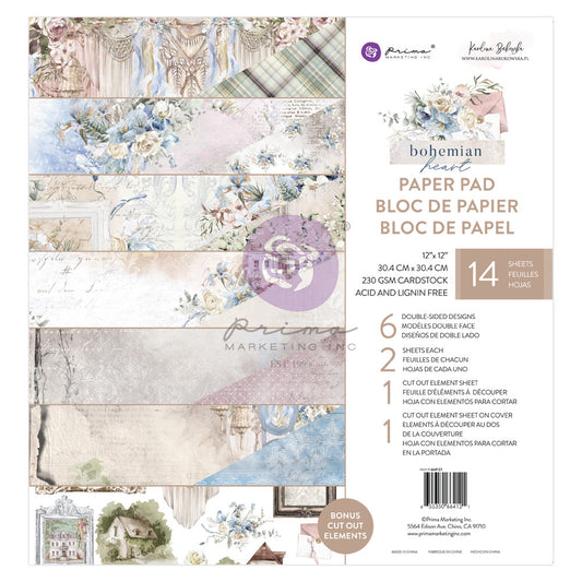 Prima Marketing - Bohemian Heart - 12x12 Paper Pad