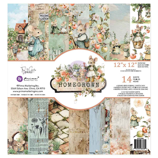 Prima Marketing - HOMEGROWN Collection 12×12 Paper Pad (14/sheets)