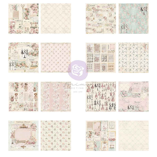 Prima Marketing - BUTTONS & KEEPSAKES Collection 8×8 Paper Pad (32/sheets)