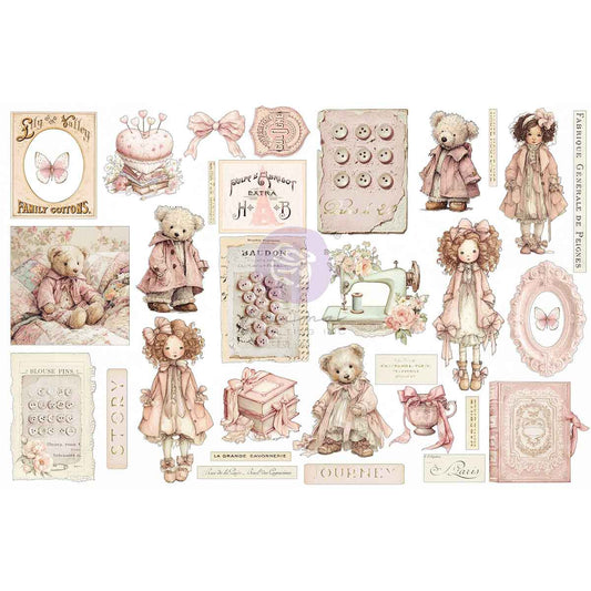 Prima Marketing - BUTTONS & KEEPSAKES Collection Ephemera – Quilted Memories (64/pcs)