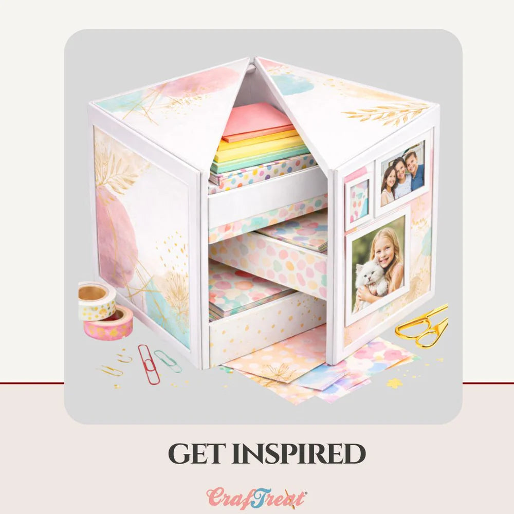 CrafTreat - 3D Fold Shapes - Desk Organiser Photo Box/Gift Box(2 sets)