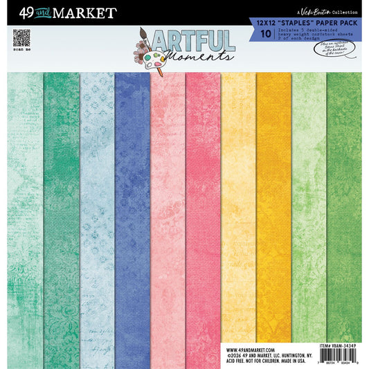 49 and Market - Artful Moments - 12x12 Staples Paper Pack (10/sheets)