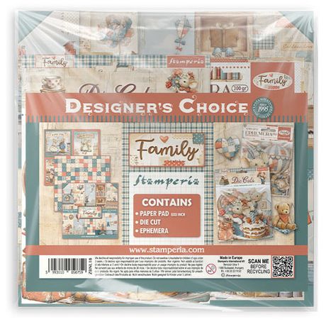 Stamperia - 8x8 Pad, Ephemera & Die Cuts Kit - Family