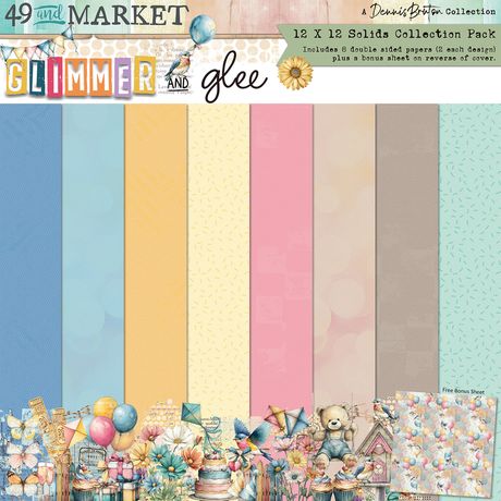 49 and Market - Glimmer and Glee - 12 x12 Solids Collection Pack