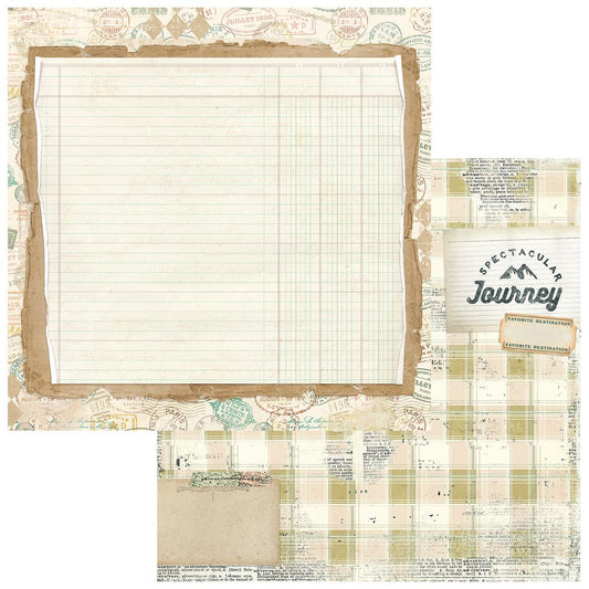 49 and Market - Travel Diaries - 12x12 Cardstock Journey (1/sheet)