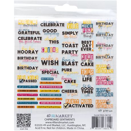 49 and Market - Glimmer and Glee - Chipboard Set