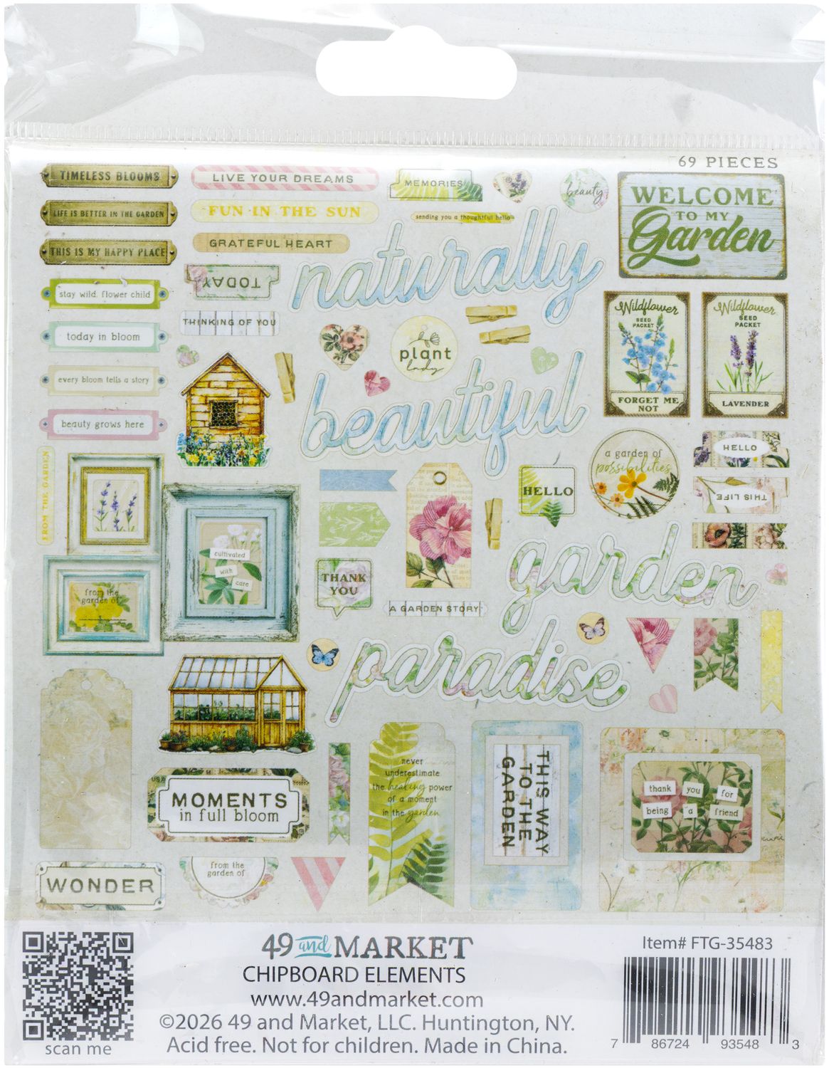 49 and Market - From the Garden - Chipboard Set