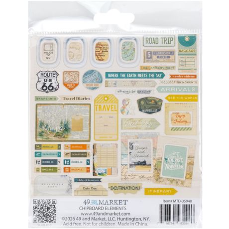 49 and Market - Travel Diaries - Chipboard Set