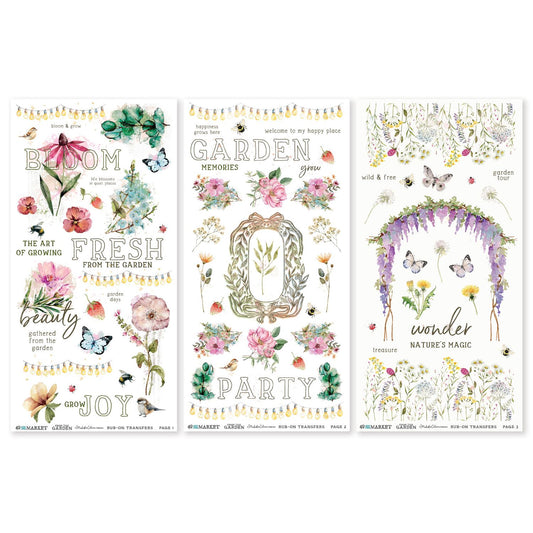 49 and Market - From the Garden - Blendable Rub-On Transfer Set 6"X12