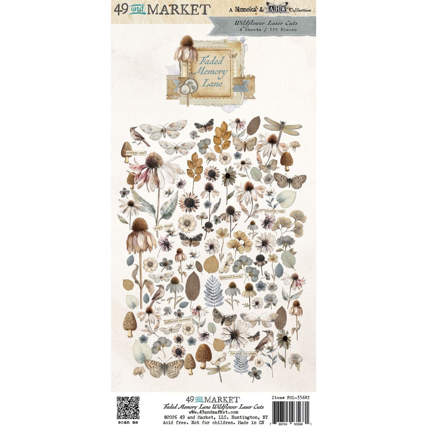 49 And Market - Faded Memory Lane - Laser Cuts Wildflowers