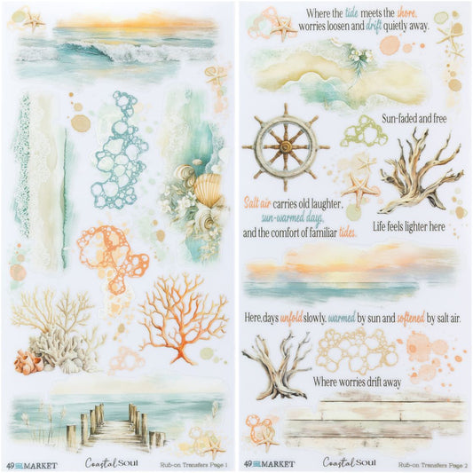 49 and Market - Coastal Soul - Rub-On Transfer Set 6"X12"