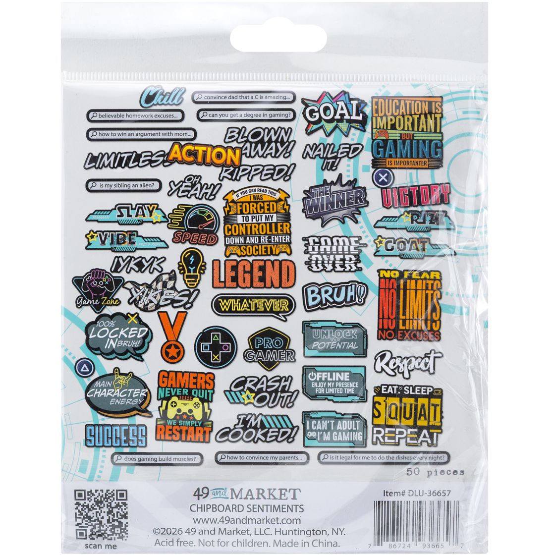 49 and Market - Level Up - Chipboard Set
