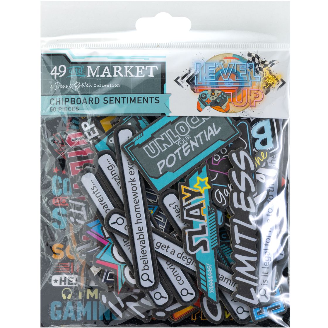 49 and Market - Level Up - Chipboard Set