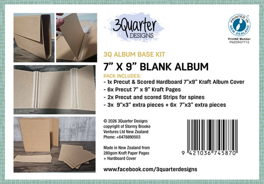3Quarter Designs - 7"x9"  Blank Album Base Kit - Kraft