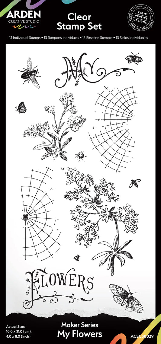 Arden Creative Studio - Maker Series - My Flowers - Clear Stamp Set 4x8 (Garden Chronicles)