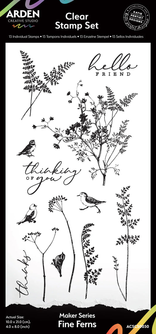 Arden Creative Studio - Maker Series - Fine Ferns - Clear Stamp Set 4x8 (Garden Chronicles)