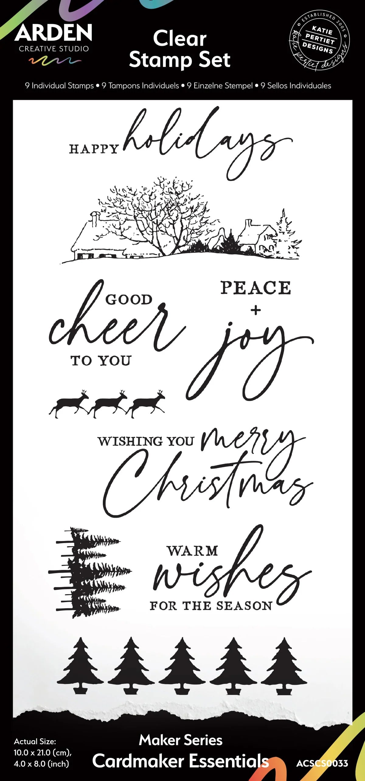Arden Creative Studio - Maker Series Cardmaker Essentials - 4x8 Clear Stamp Set