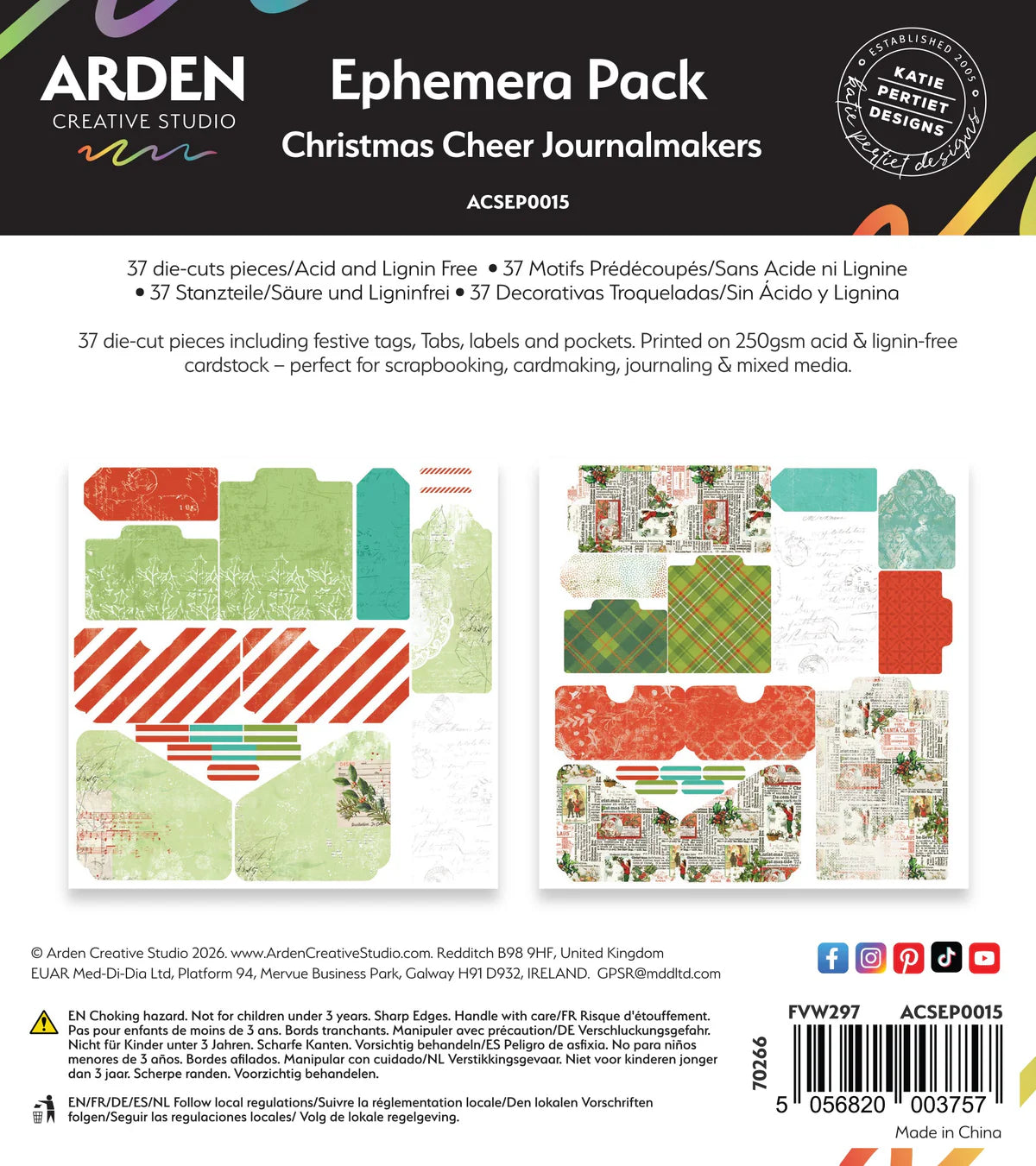 Arden Creative Studio - Christmas Cheer Journalmakers - Ephemera Pack