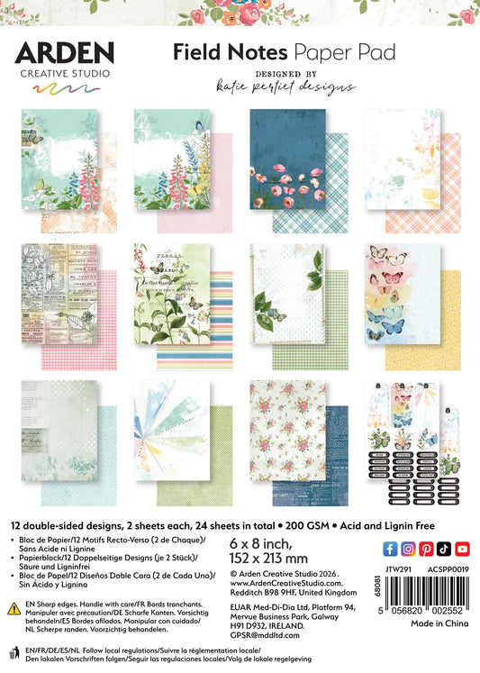 Arden Creative Studio - Field Notes - 6x8 Paper Pack