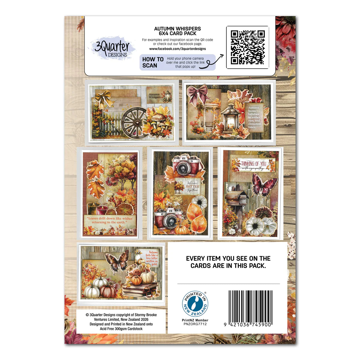 3Quarter Designs - 6x4 Card Making Pack - Autumn Whispers
