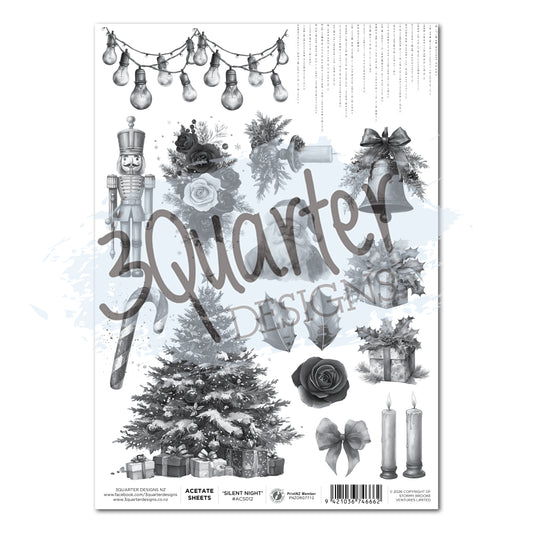 3Quarter Designs - Silent Night - Acetate Sheet (1/sheet)